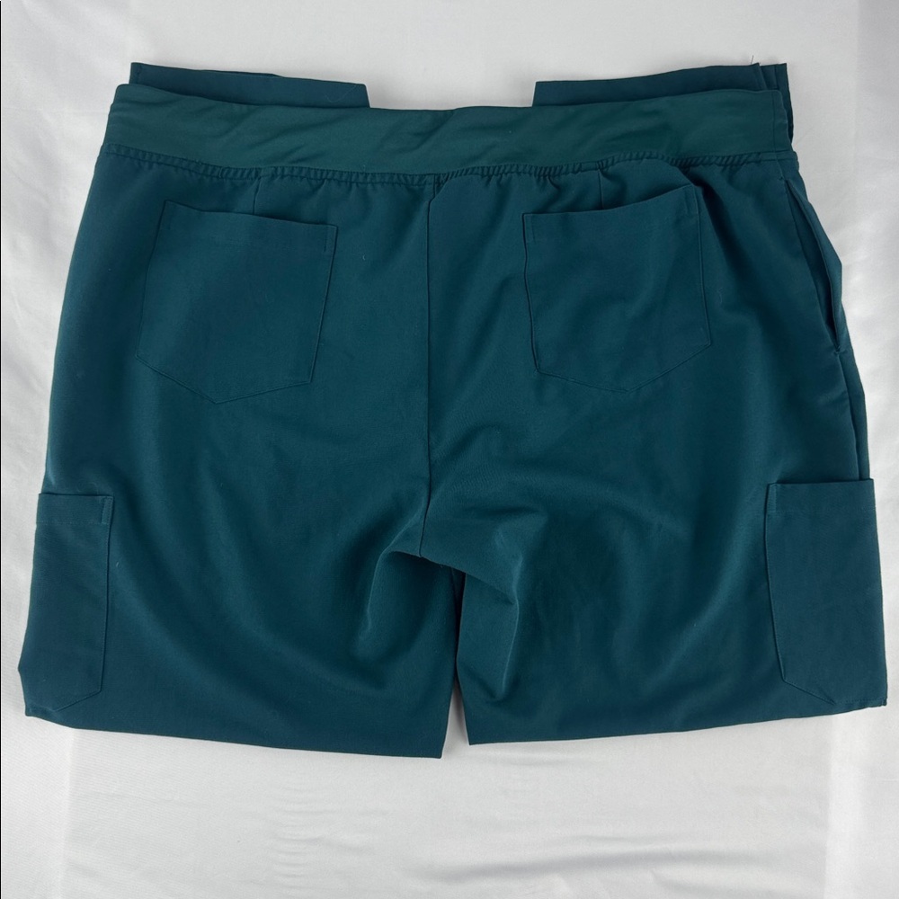 Mandala Teal Drawstring Scrub Pants w/Side Pockets - Picture 2 of 7